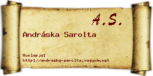 Andráska Sarolta névjegykártya