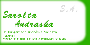 sarolta andraska business card