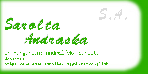 sarolta andraska business card